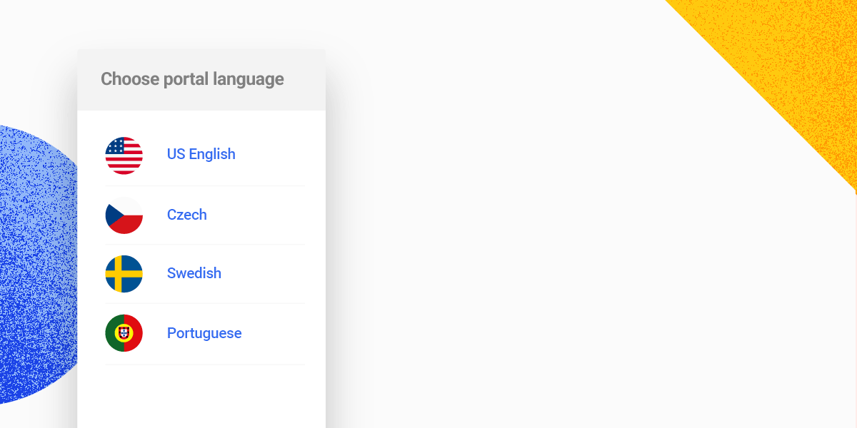 Image showing cursor selecting Czech language